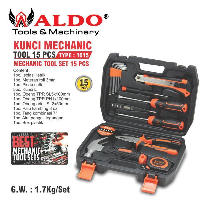 KUNCI PERKAKAS SET / KUNCI MECHANIC TOOL 15 PCS 1015 ALDO