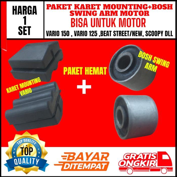 1 set paket hemat spare part Bosh Arm Sasis & Karet Bantalan Tahanan Mesin Matic Beat - Vario - Beat