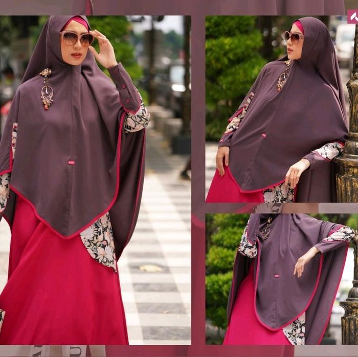 AULIA FASHION—SET GAMIS MAGNOLIA FUSCHIA