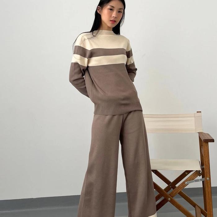 [wear yeoan] Eleanor Long Sleeve Top - Cullote Knit One Set