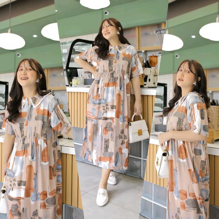 Istimewa Daster ANDIN LD 115CM STANDAR & LD 130CM JUMBO / Daster KOREA / Daster kerah renda / Dress 