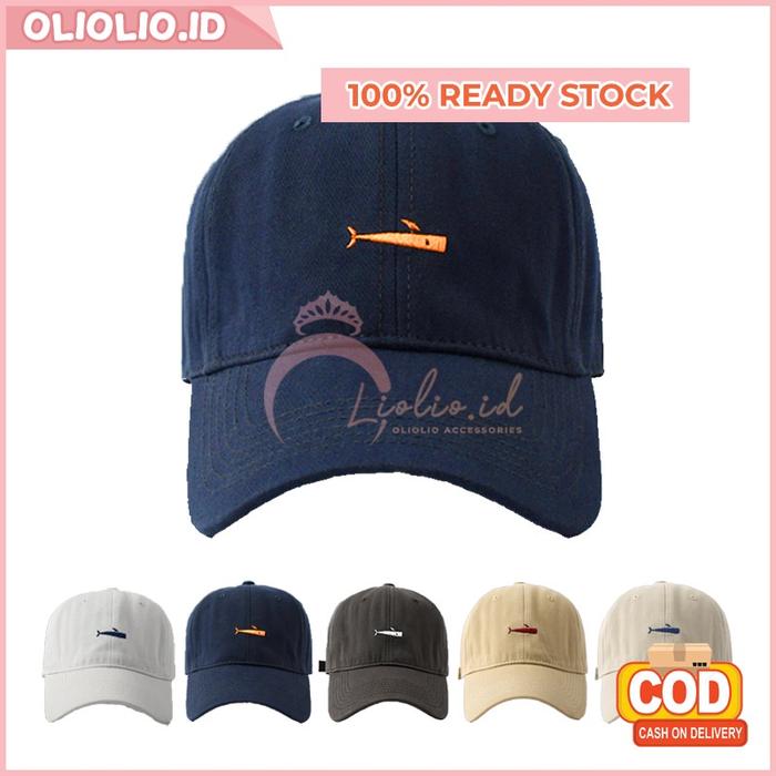 Topi Baseball Pria Wanita Dewasa Bordir Ikan Paus Bahan Katun Premium Outdoor Sport Casual Cap impor