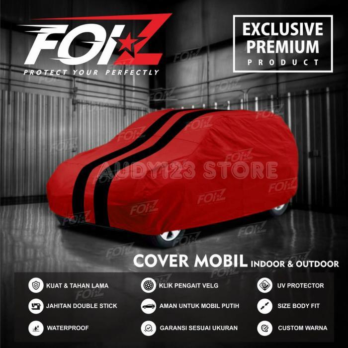 Body Cover Sarung mobil Avanza Brio Calya Innova - Merah list Hitam