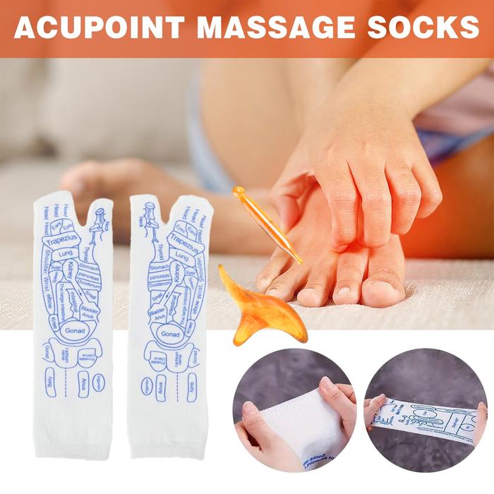 JFactory Kaos Kaki Pijat Refleksi Akupuntur Set Alat Pijat Kaki Pria