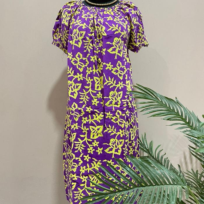 Daster Remaja Kerut Santung Premium LD 100 - Wanita Kain Lembut Motif Nyaman Panjang Corak Tidur Bus