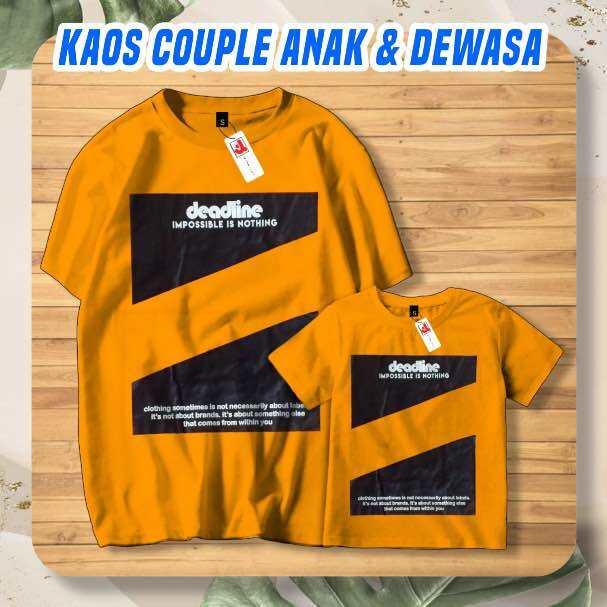KAOS COUPLE ANAK & DEWASA DEADLINE || KAOS DISTRO COUPLE DEADLINE CODE 230 MUSTARD