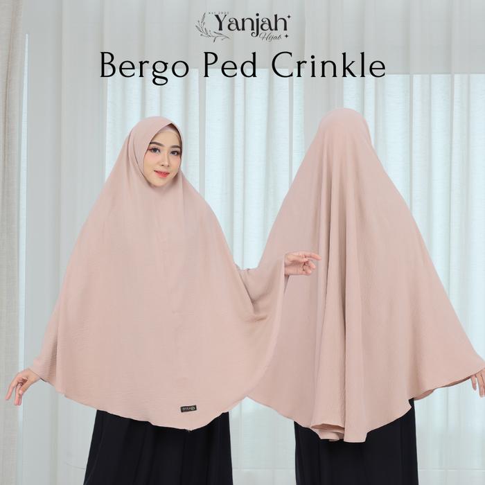 Hijab Bergo Ped Crinkle Airflow/Jilbab Jumbo Size XXXL/Kerudung Khimar Syari Panjang