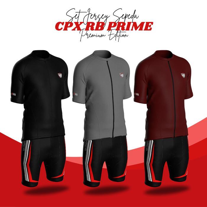 PREMIUM CPX Sport Setelan Baju Set Jersey Cpx Prime Polos Celana Sepeda Roadbike Ketat Slim