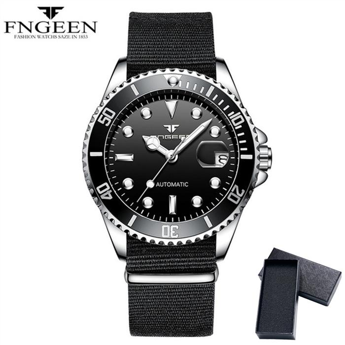 2024 FNGEEN 9001 Luxury Brand Men Watch Steel Tourbillon Skeleton Mechanical Watches Luminous Automa