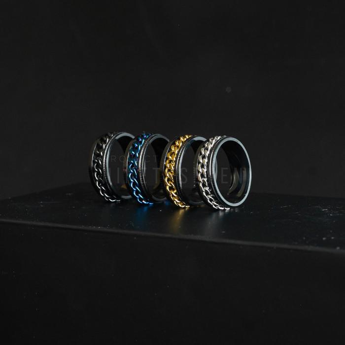 RJ Store GAVIN Ring Dark Series - Cincin Titanium Anti Karat Pria Wanita - Project 97 AO372