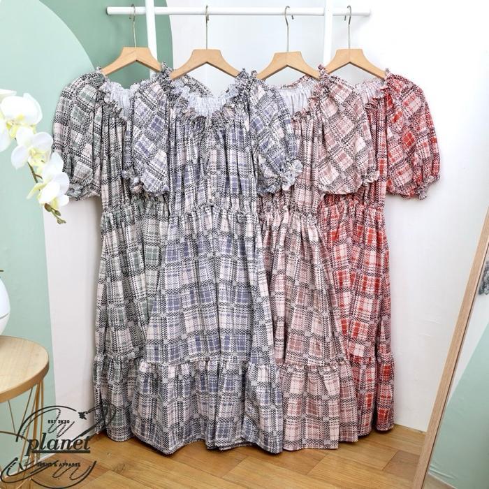 DASTER JUMBO LD 120 POLKADOT MIDI DRESS BIG SIZE WANITA BAHAN MELAR JERSEY RESLETING ZIPPER DEPAN NY