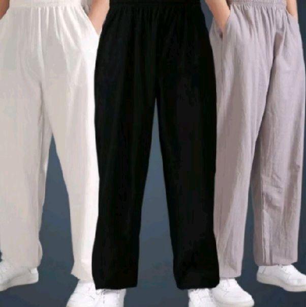 celana model longar caton linen modis dan nyaman di pakai, pingang melar hinga 120 cm, panjang celan