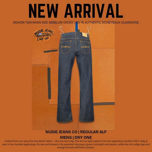 Nudie Jeans Co Regular Alf Men's Dry One Celana Jeans Pria Original Line-Up dengan Kualitas Terbaik