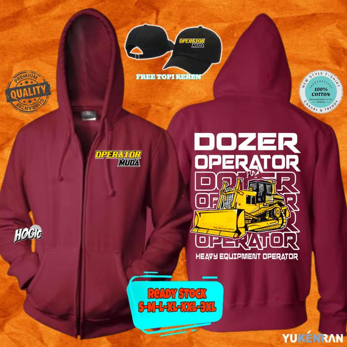 JAKET RESLETING ALAT BERAT OPERATOR MUDA DOZER OPERATOR HEAVY WEIGHT DESIGN SIMPLE KEREN KATUN FLEEC