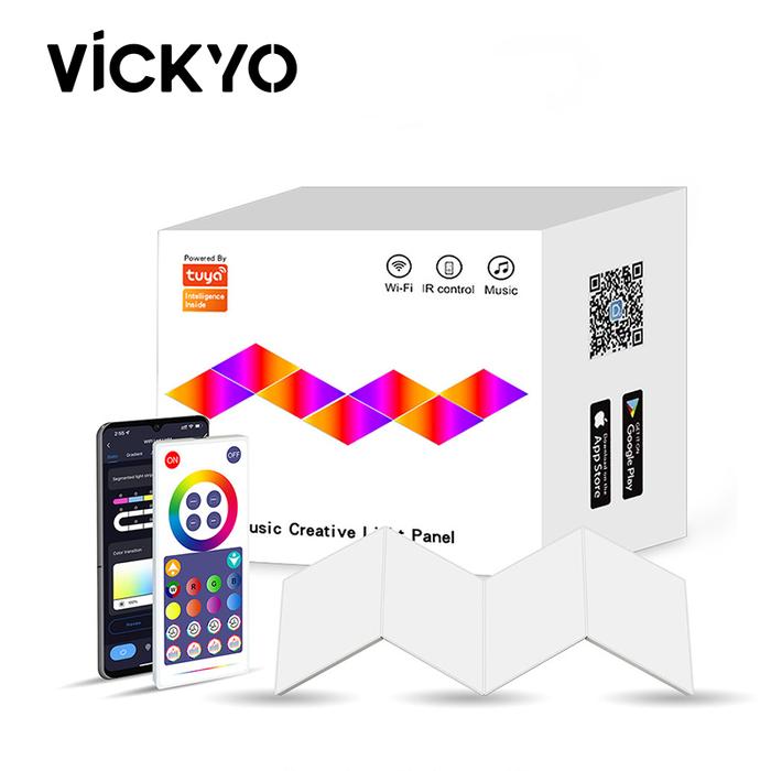 VICKYO Tuya WIFI Smart LED Quantum Lamp Quadrilateral Stitching Neon