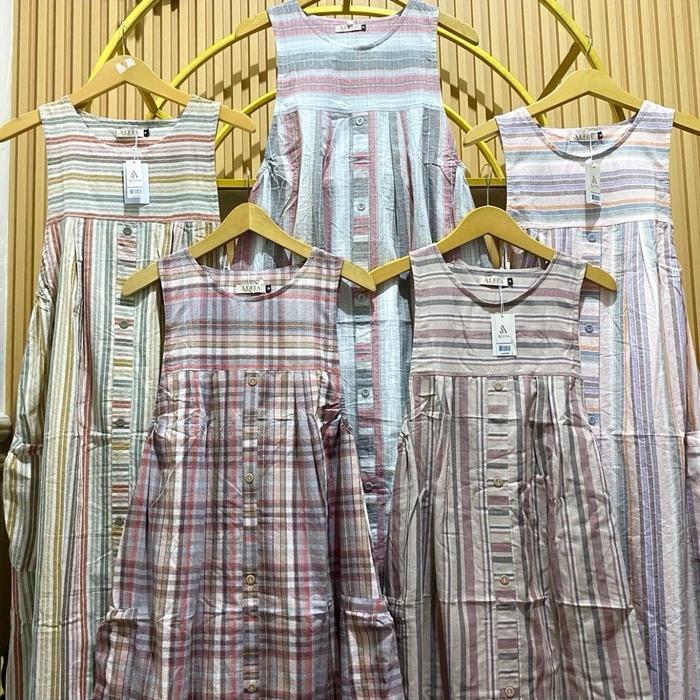 Terbaik Gamis Katun Triset/ Midi Dress/ Overall/ Gamis Muslim Katun Triset / By Alfia Terimakasih