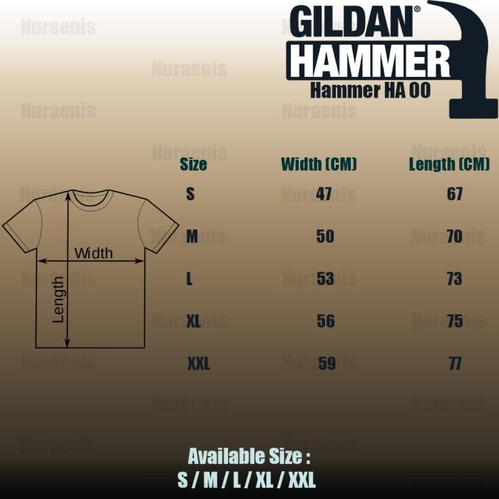Kaos Polos Import - Gildan Hammer Ha00 Cotton Combed 20S Built Up S-Xl
