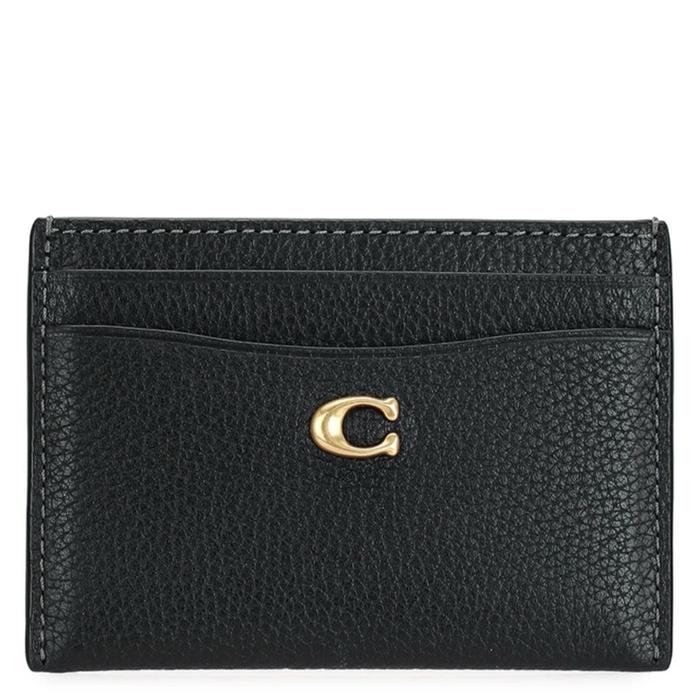 coach esensial card case original Kulit Kartu Hitam Pria