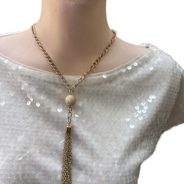 Kalung Kekar Cantik bola mas dengan rante kekar