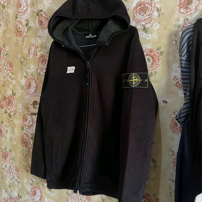 hoodie stone island jaket stone island hitam jaket vintage tebal bulu second