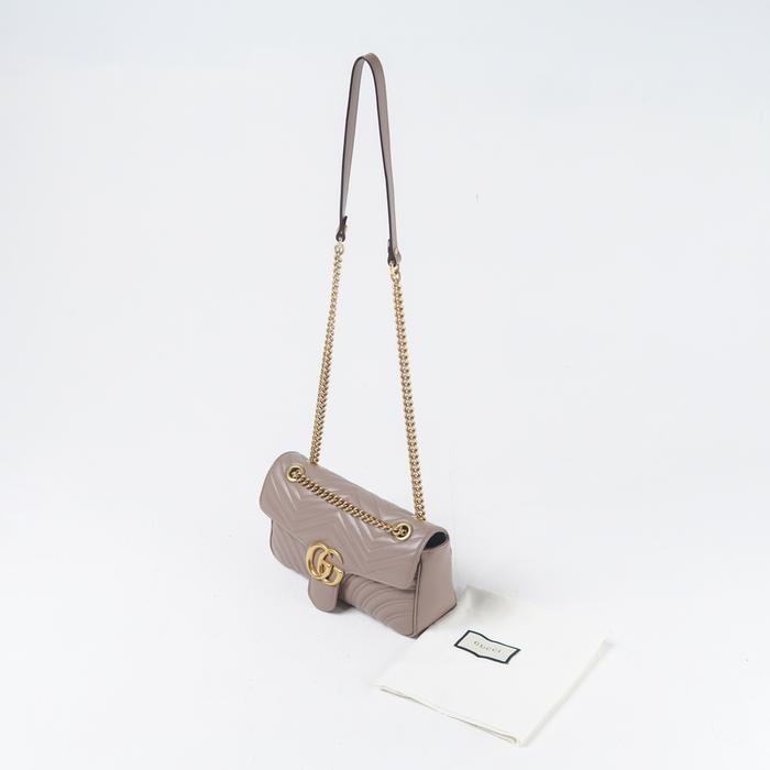 PRELOVED Tas GUCCI MARMOONT NUDE MEDIUM SOHULDER BAG 100% ORIGINAL