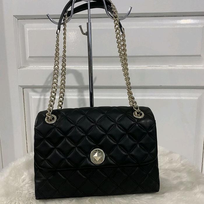 tas wanita ks natalia medium flap shoulder black in