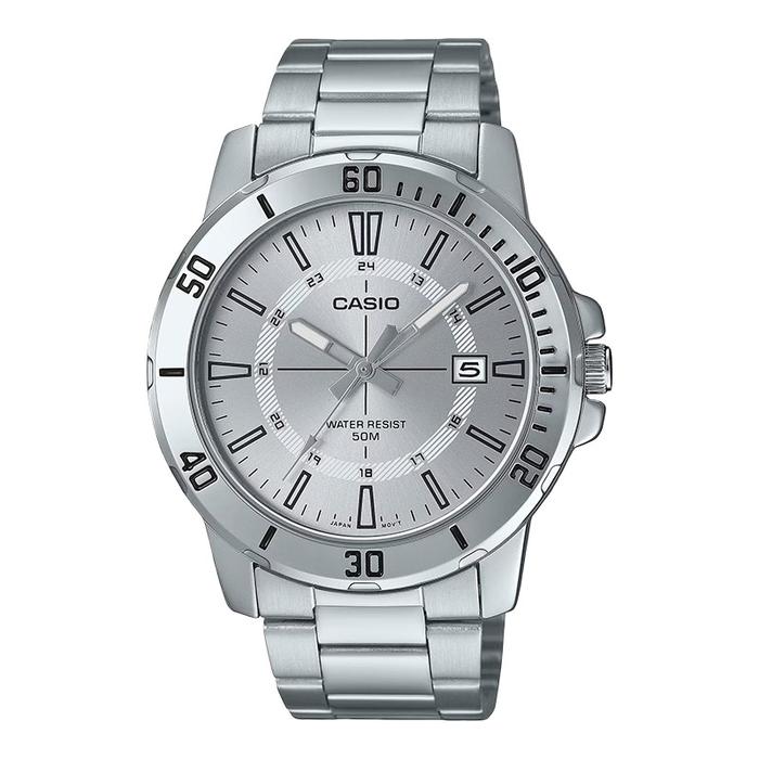 Jam Tangan Pria Casio General MTP-VD01D-7CVUDF MTPVD01 MTP-VD01D Enticer Silver Dial Stainless Steel