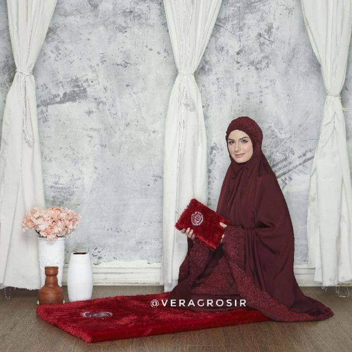 [COD SAJADAH JUMBO FREE TAS+TASBIH]SAJADAH BULU LURUS SAJADAH TEBAL+ALQURAN TERJEMAHAN A5 Busa Musli
