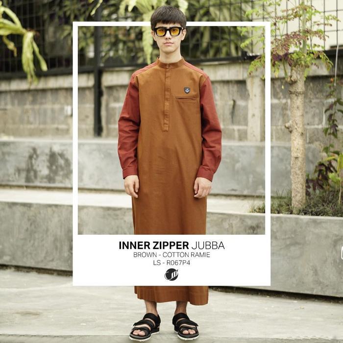 Stok Baru SAMASE Jubba Jubah Inner Zipper R067P Baju Gamis Pakaian Muslim Pria Dewasa  Busana Untuk 