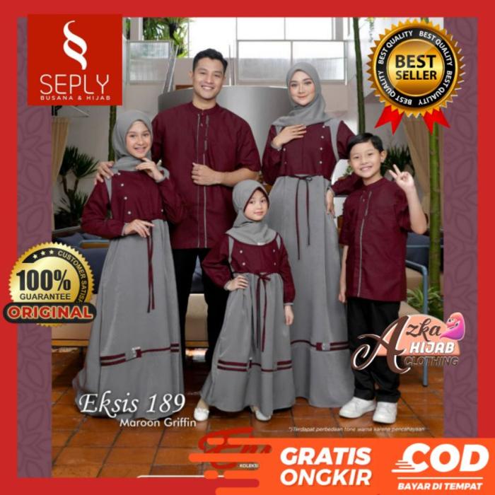SARIMBIT SEPLY 2022 EKSIS 189 MAROON GRIFFIN / BAJU COUPLE KELUARGA / BAJU MUSLIM COUPLE KELUARGA / 