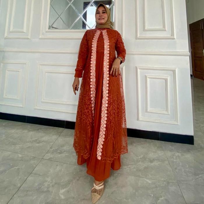 Gamis Brukat Outer Renda Any Butik