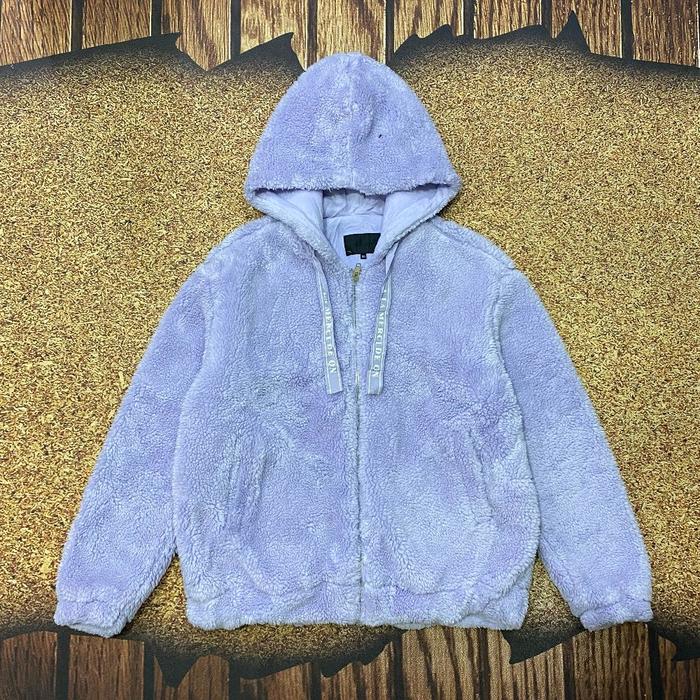 jaket sherpa fleece tebal FRANK STONE  warna biru hangat casual murah bagus size XL