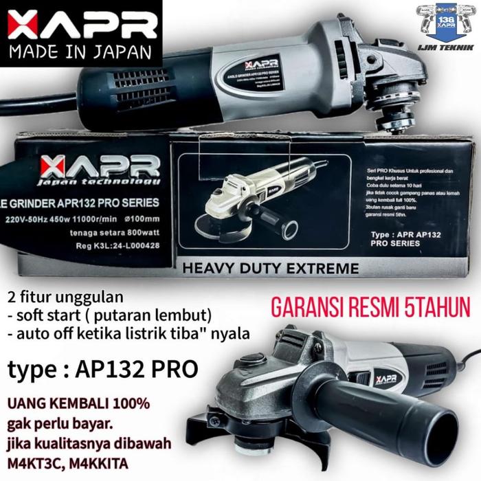 Apr Gerinda Type Ap132 Pro Garansi Resmi 5Thn Kualitas Diatas M4Kita Angle Grinder Mesin Gerinda