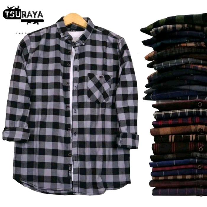 kemeja flannel premium unisex f2D distro eighty eight/kemeja distro/kemejakantor Pria Casual