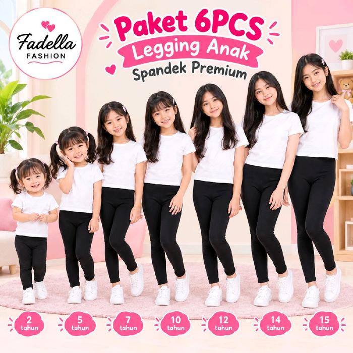 legging anak, legging anak spandex, legging anak premium, legging anak 6pcs, paket legging anak, leg