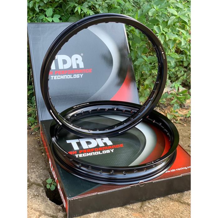 VELG TDR W SHAPE 160+185 RING 17 HITAM GILAP CERAH 1 SET