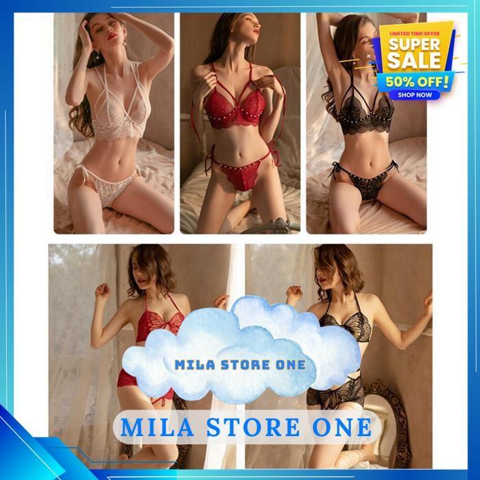 LINGERIE SEXY OPEN CROTCH G STRING BRA SET TRANSPARAN BIKINI MALAM B015 BEST SELLER