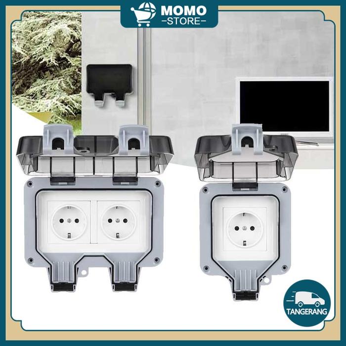 50V-440V Stop Kontak Outdoor Waterproof EU Stop Kontak Anti Air Anti Hujan IP66 Colokan Anti Air