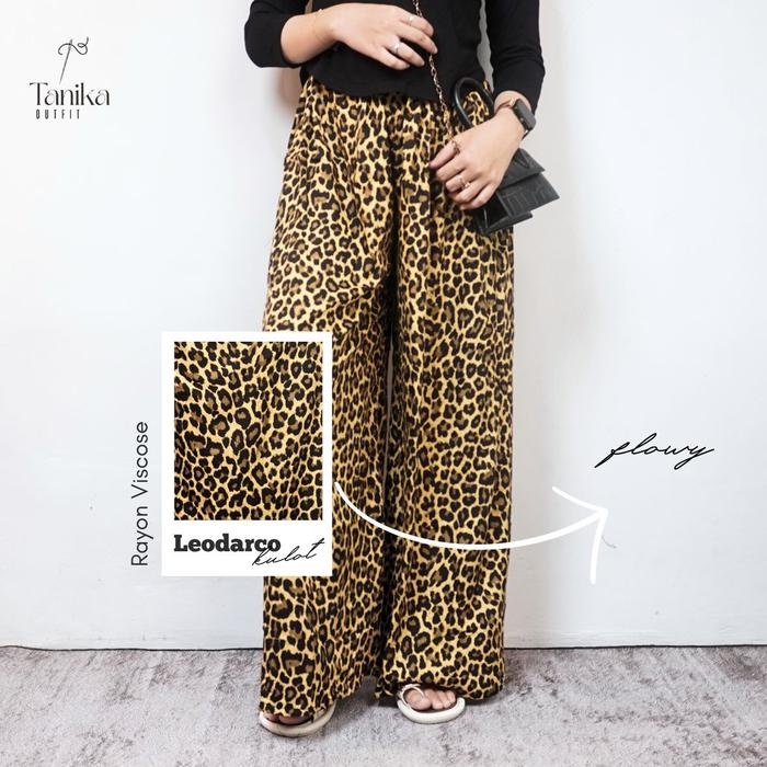 Kulot Jumbo Motif Leopard Rayon Viscose Celana Panjang Skena Kalcer Motif Hewan Macan Zebra Premium