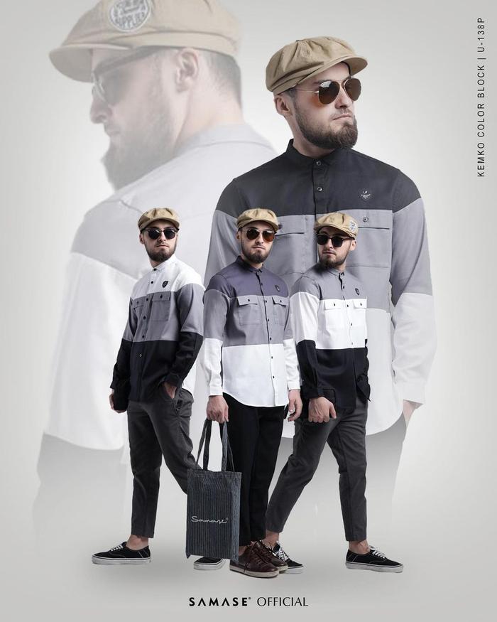 Samase U138P Baju Koko Pria Muslim Dewasa Kemko Kemeja Lengan Panjang