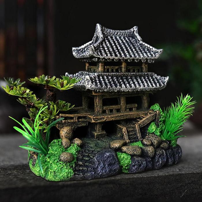 Ornamen dekorasi akuarium, ornamen dekorasi lanskap Resin, ornamen