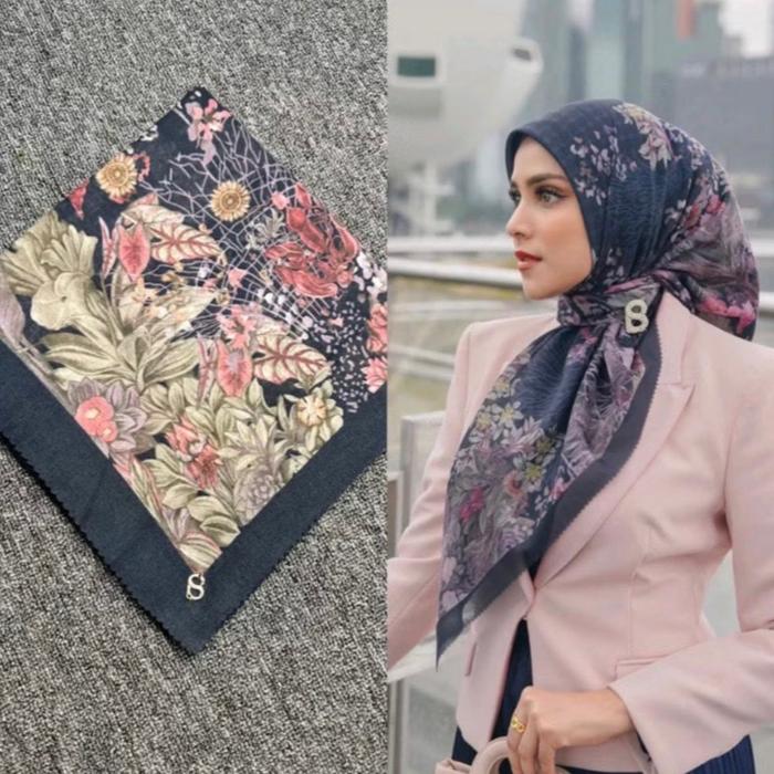 BUTTONSCARVES Singapore Series Jilbab Segiempat Buttonscarves Voal Kerudung