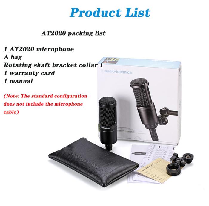 100% Asli Audio Technica AT2020 Kabel Cardioid Kondensor Mikrofon
