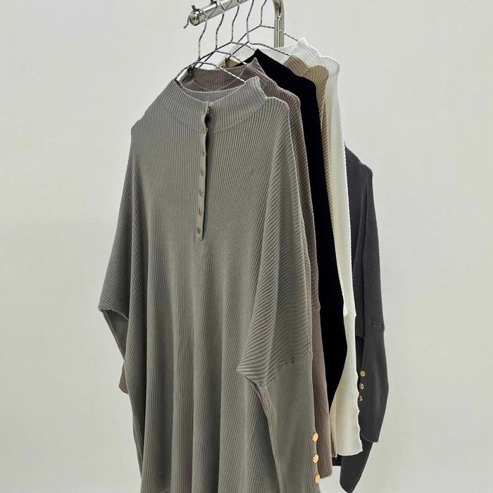atasan tunik knit rajut oversize inara / atasan batwing rajut pinkdose
