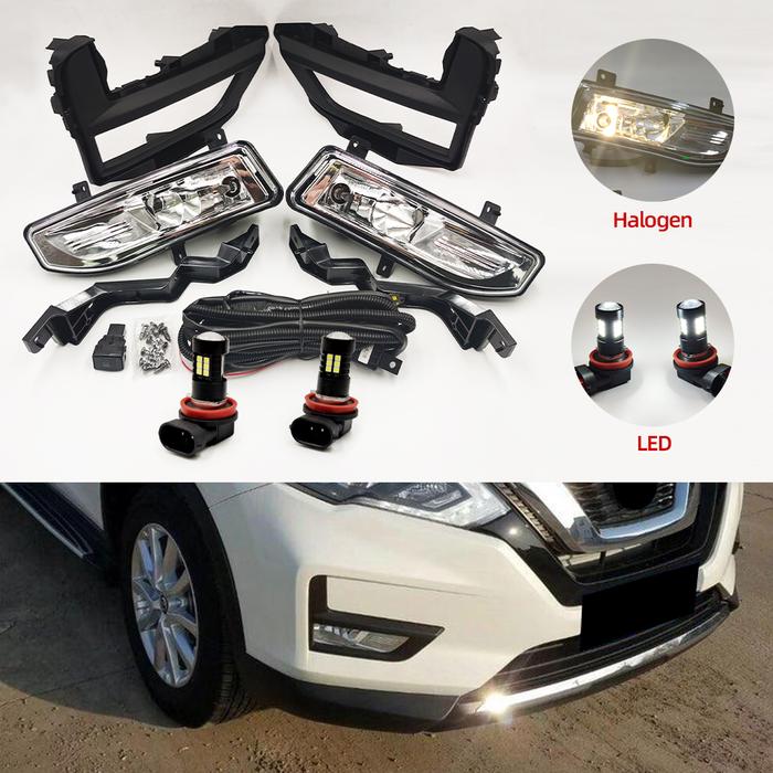 Fog Lights For Nissan xtrail T32 2017 2018 2019 2020 LED Fog Lamp Rogue X-Trail Foglights Bracket Ha