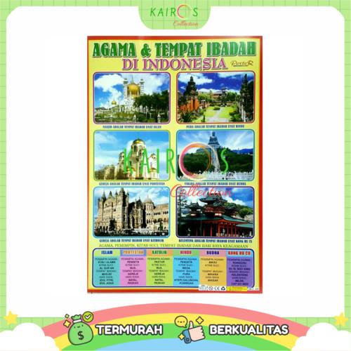 Poster Edukasi Agama dan Tempat Ibadah Di Indonesia