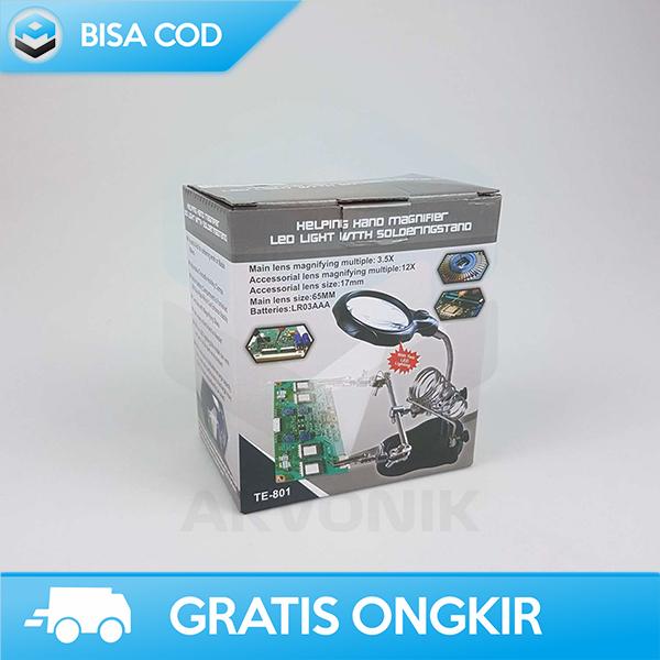 PERLENGKAPAN DUDUKAN SOLDER DILENGKAPI KACA PEMBESAR PENJEPIT PCB LED