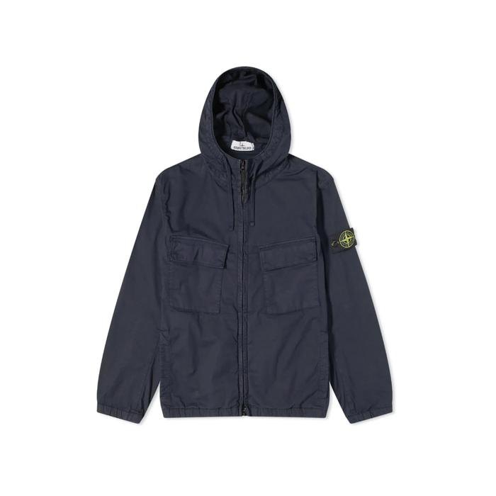 Stone Island Hoodie Jacket Supima Cotton Twill Stretch Navy - 100% ORIGINAL