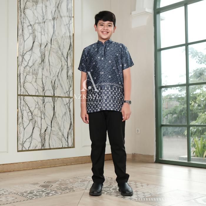 Azkayla Baju Gamis dan Koko Anak Perempuan Laki-Laki 5-10 Tahun Motif Lebaran Mewah Elegan | Kekinia