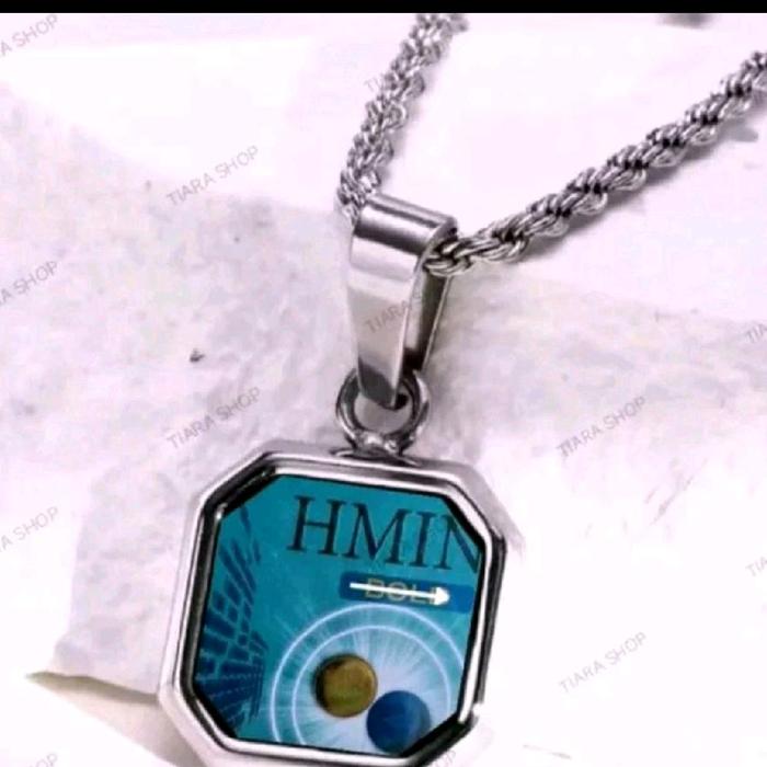 HMIN kalung liontin Aksesoris Hmin Lentera Senja Warna Biru Hijau